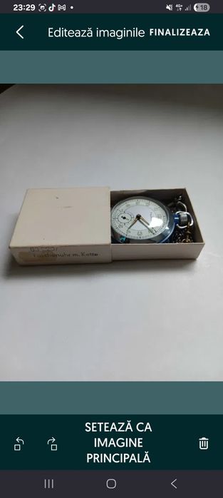 Ceas vechi Ruhla mecanic,de buzunar,anii 70,de colectie,păstrat ca Nou