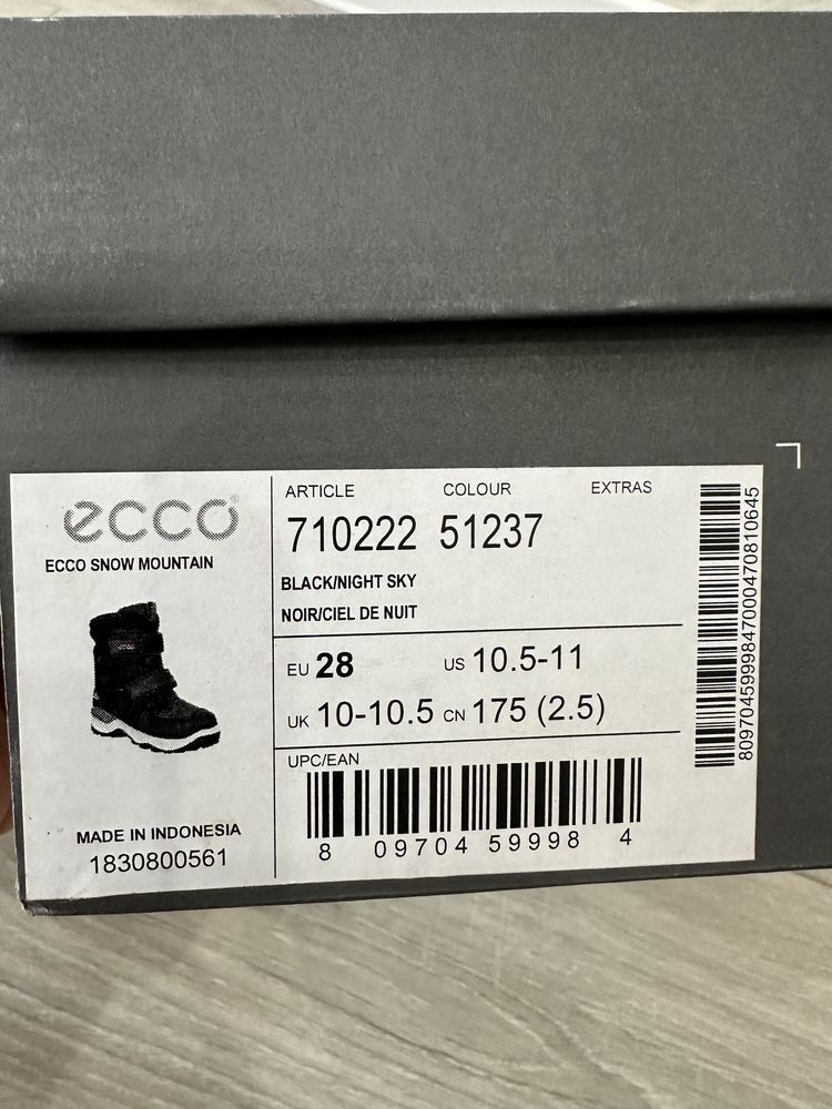 Ботинки зимние ECCO размер 28