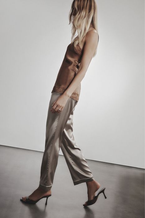 Intimissimi Lounge Pijama bej matase naturala marime XL