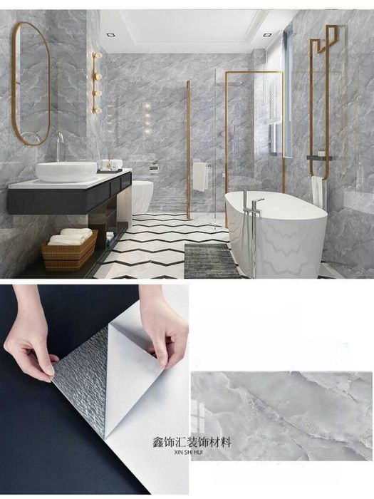 Плитка ПВХ для ванной комнаты.