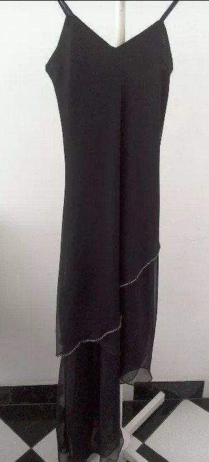 Rochie de seară, neagră din triplu voal