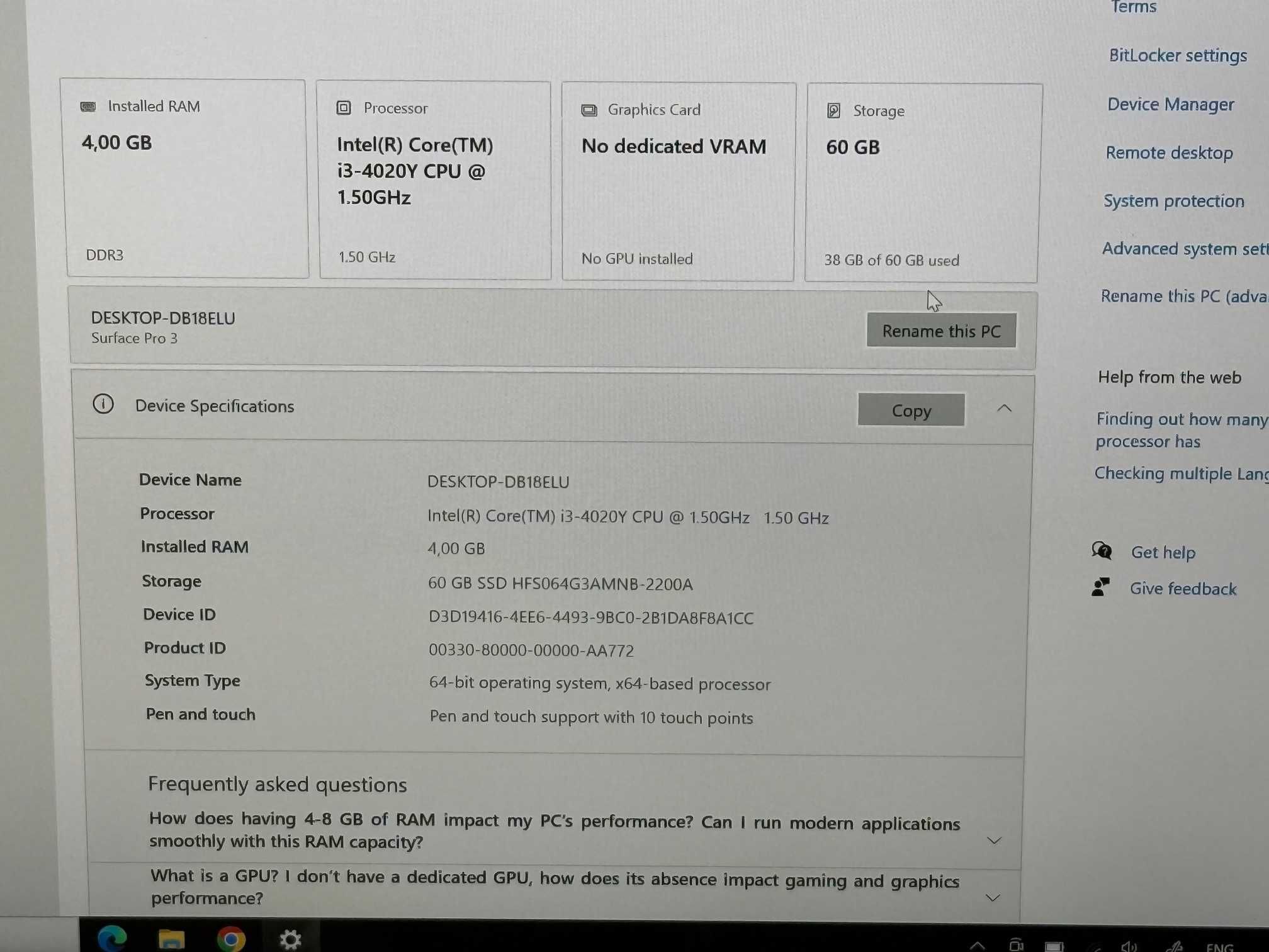 Microsoft Surface Pro 4 i5 4th/4RAM/64SSD