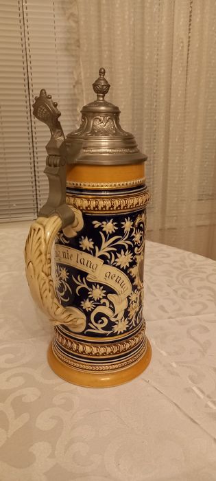 Vintage. Нова. Немска рисувана халба 31 см.