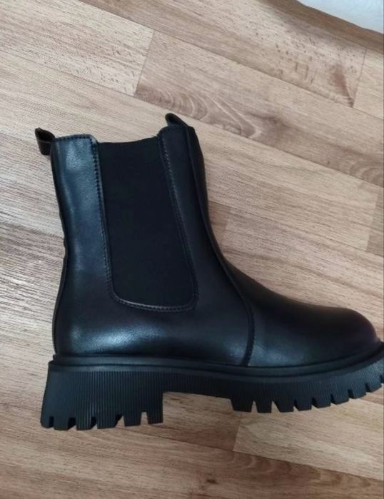 Челси ботинки зимние женские черные