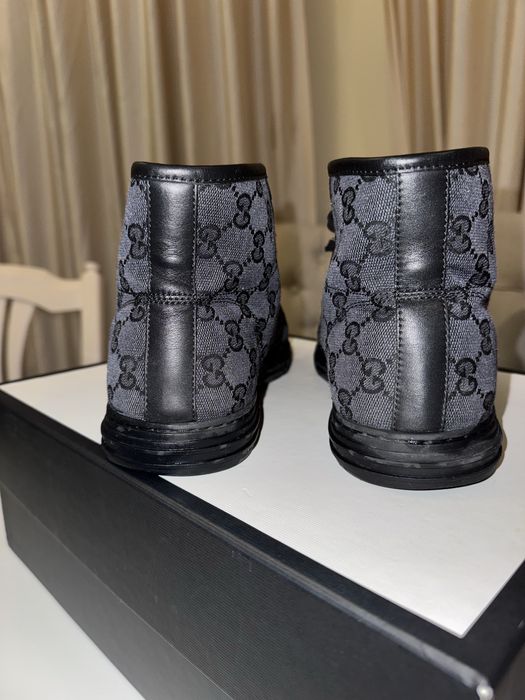 Adidasi Gucci Monogram High Top Canvas