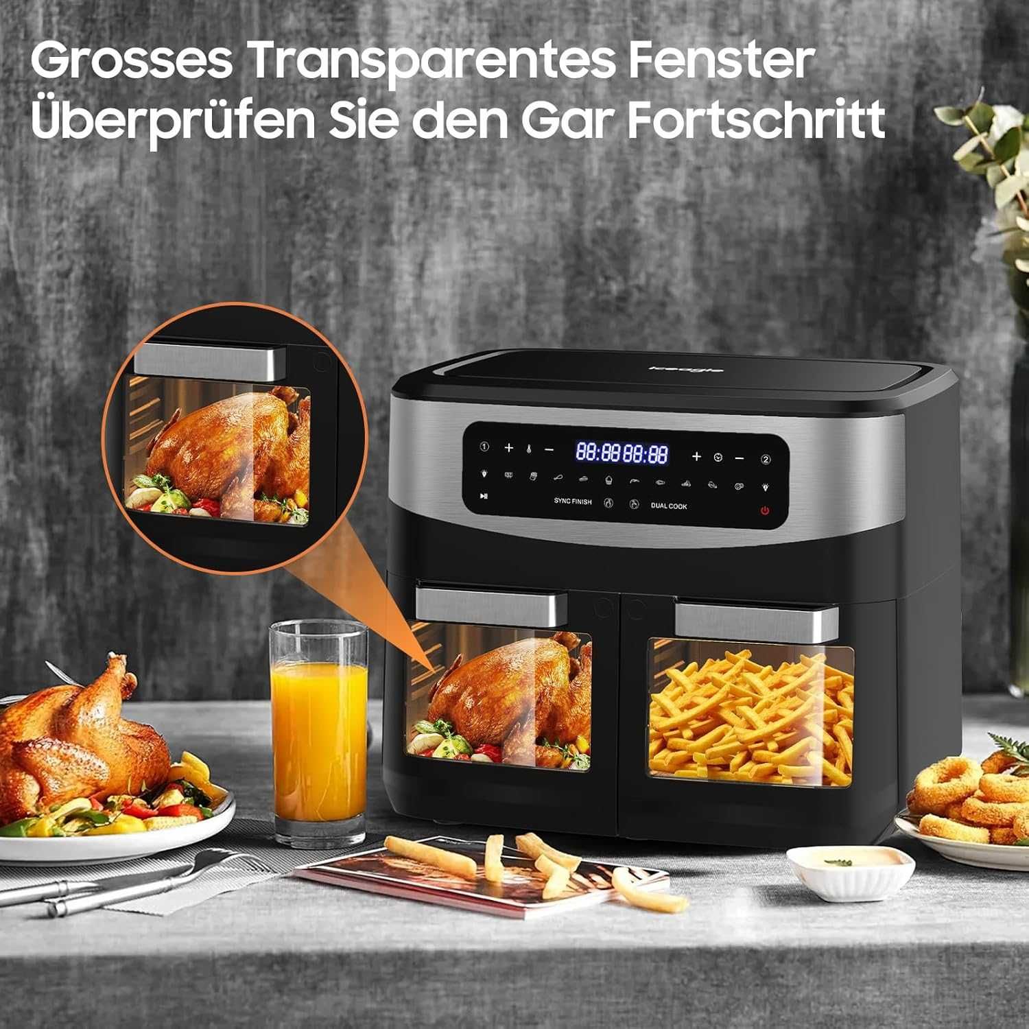 Уред за готвене с горещ въздух и фурна Iceagle 12L KDFO-5511DTW 2600W
