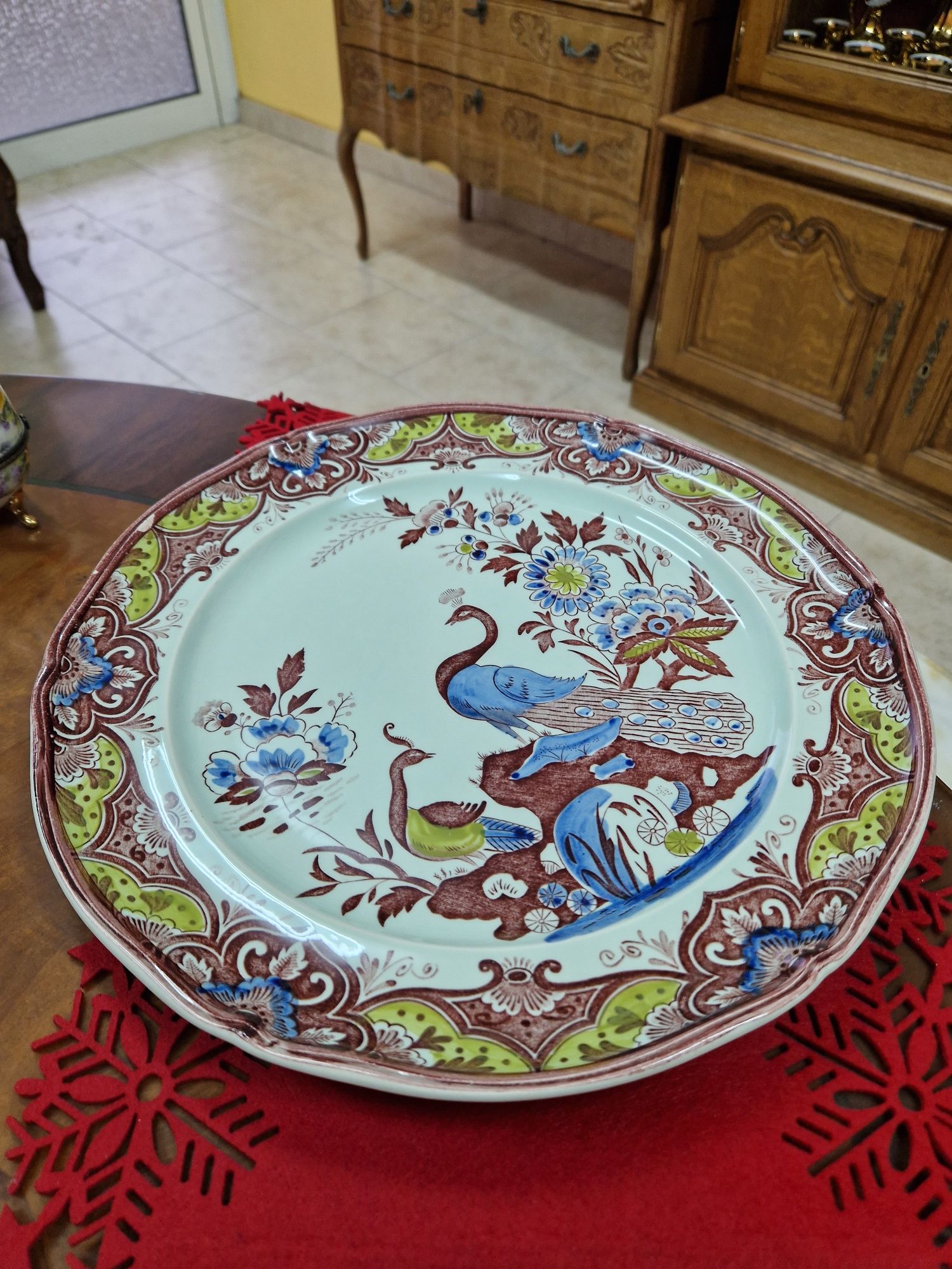 Страхотна голяма антикварна немска порцеланова чиния- Villeroy &Boch