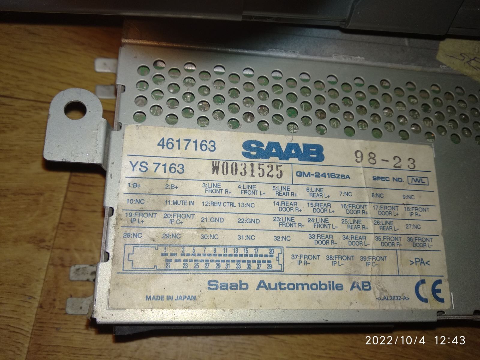 Saab 95 Amp Harman/kardon 4617171 i 4713699,Chenger ,DVD