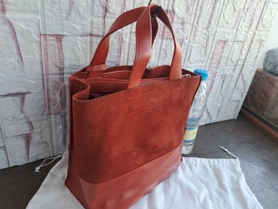 дамска чанта,Furla  малка керемидена чантичка-естествена кожа