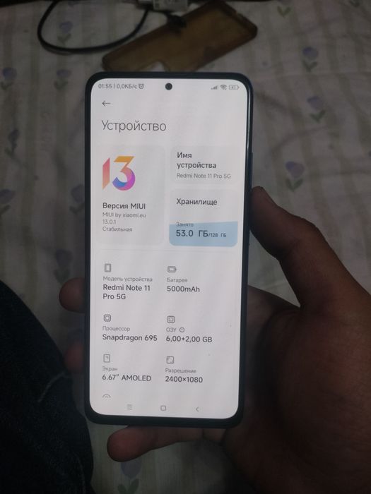 Redmi Note 11 Pro 5G 8/128gb 2sim kartali Snapdragon Protsesor