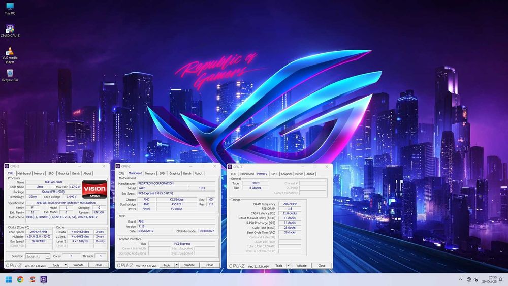 Vand KIT QUAD AMD A8-3870+Placa+8GB RAM+Cooler !! CA NOU !! la 200lei