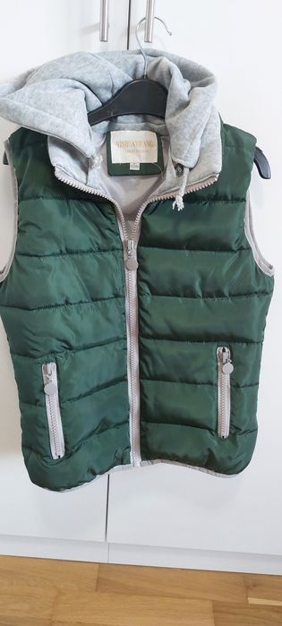 Vesta verde cu gluga detasabila - M