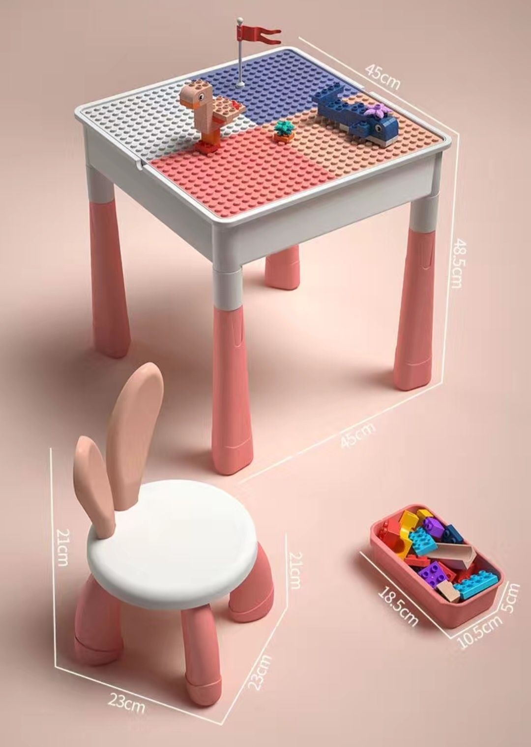 Лего стол, стул с набором конструктора 443 детали