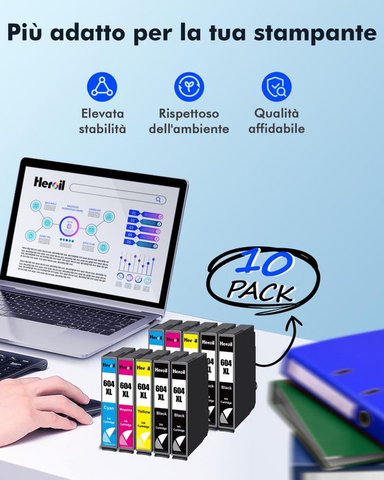 Cartuș de cerneală compatibil 604 604XL, pentru Epson pachet 10