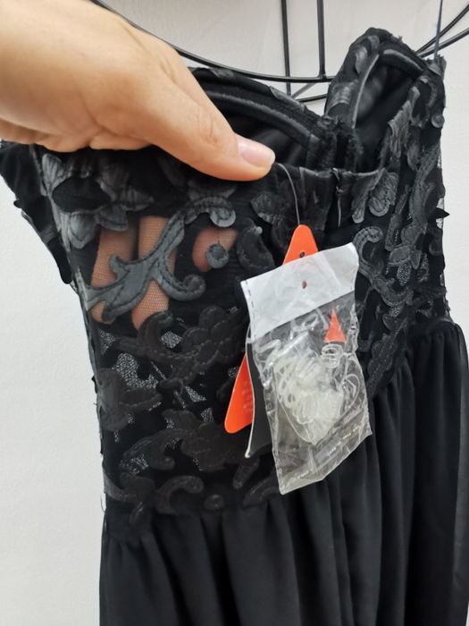 Черна официална шифонена рокля