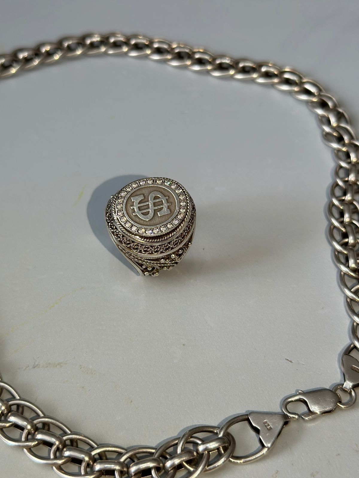 Продам серебро перстень  цепочка