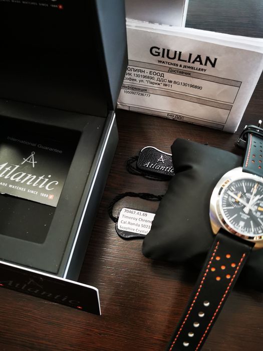 Atlantic timeroy chronograph quartz swiss watch