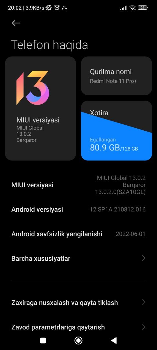 SKUTERGE OBMEN Redmi note 11 pro plus 5G 128/8+3 sotladi