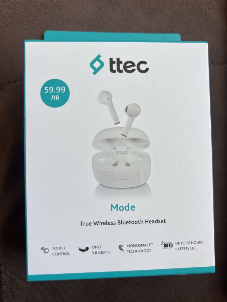Нови неразопаковани безжични слушалки Ttec True Wireless Bluetooth Hea