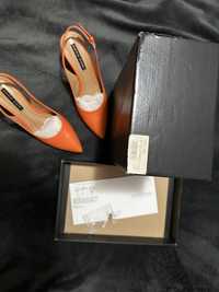 Pantofi cu toc Anna Cori, 5728 Vitello Arancio, masura 38