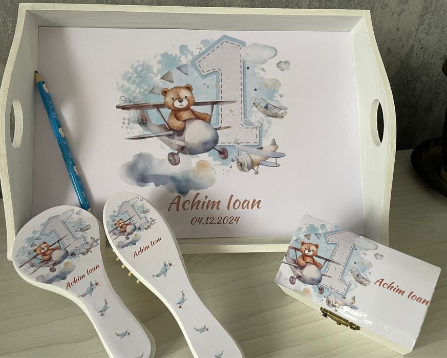 Tava pentru moț, set aniversar 1 an, elemente personalizate