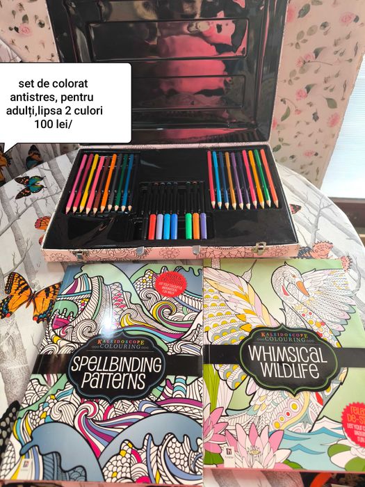 Set de colorat antistres pentru adulți