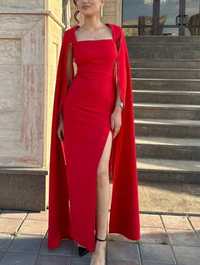 красное платье макси