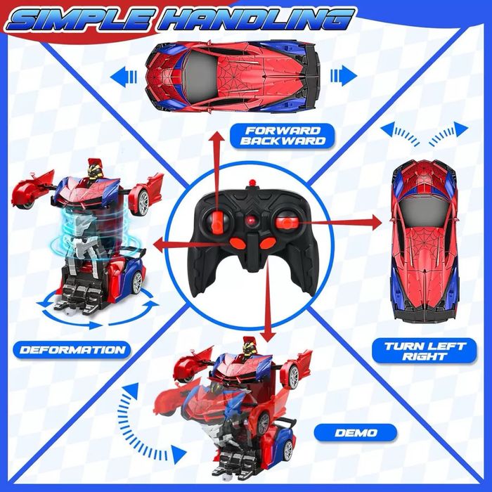 RC Spider көлік – трансформация, трюктер, зарядталатын, трансформер