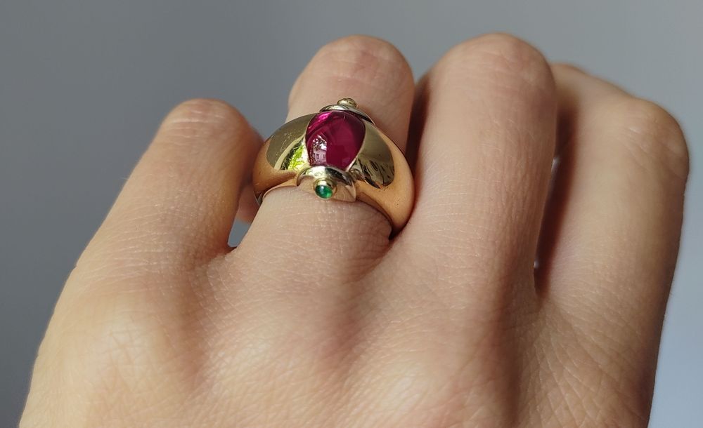 Inel de designer, Mid Century, aur 18k, certificat