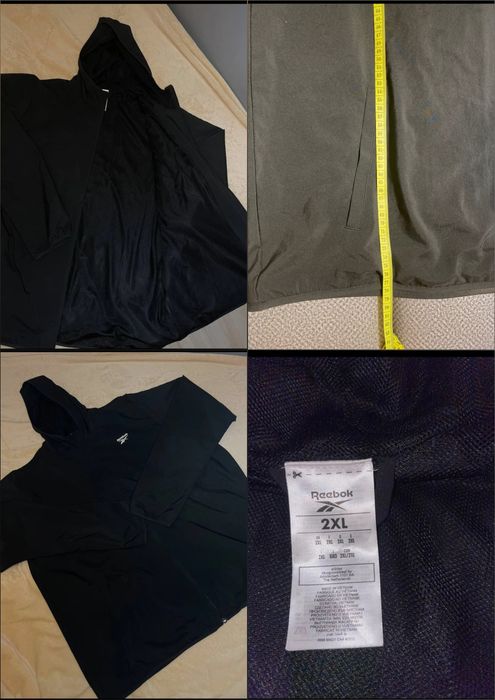 Jachetă sport Reebok, mărimea XXL, nouă, neagră.