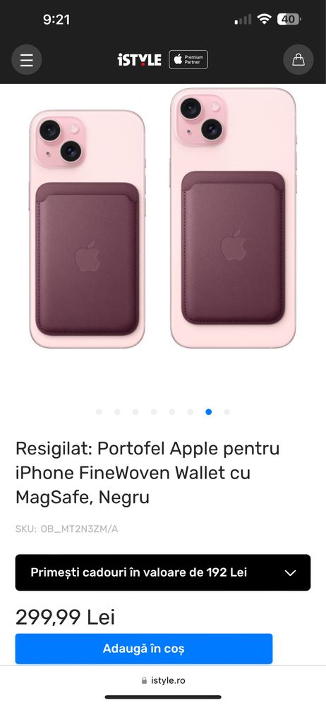 Portofel Apple pentru iPhone FineWoven Wallet cu MagSafe, Negru