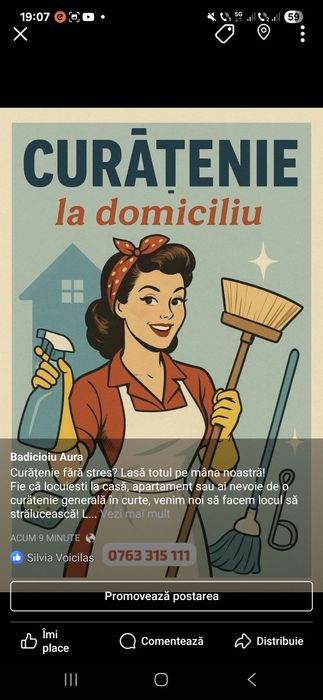 Oferim curatenie la domiciliu .birouri ,apartamente, case! Oersoana se