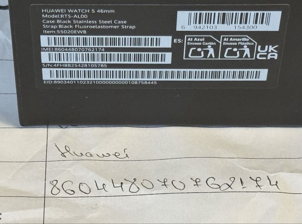 КАТО НОВ 46mm Huawei Watch 5 Гаранция Vivacom до 2027 г. Black
