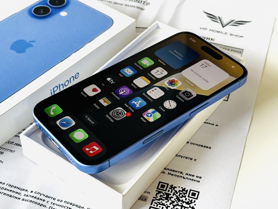 Iphone 16 128GB Ultramarine Гаранция 20 месеца