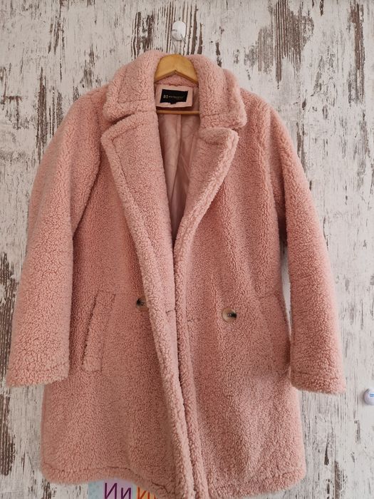 Дамско розово палто Teddy bear/букле