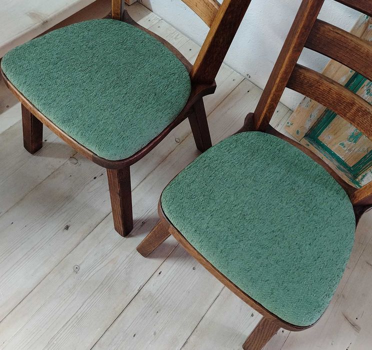 Scaune vechi din lemn masiv de stejar, Olanda