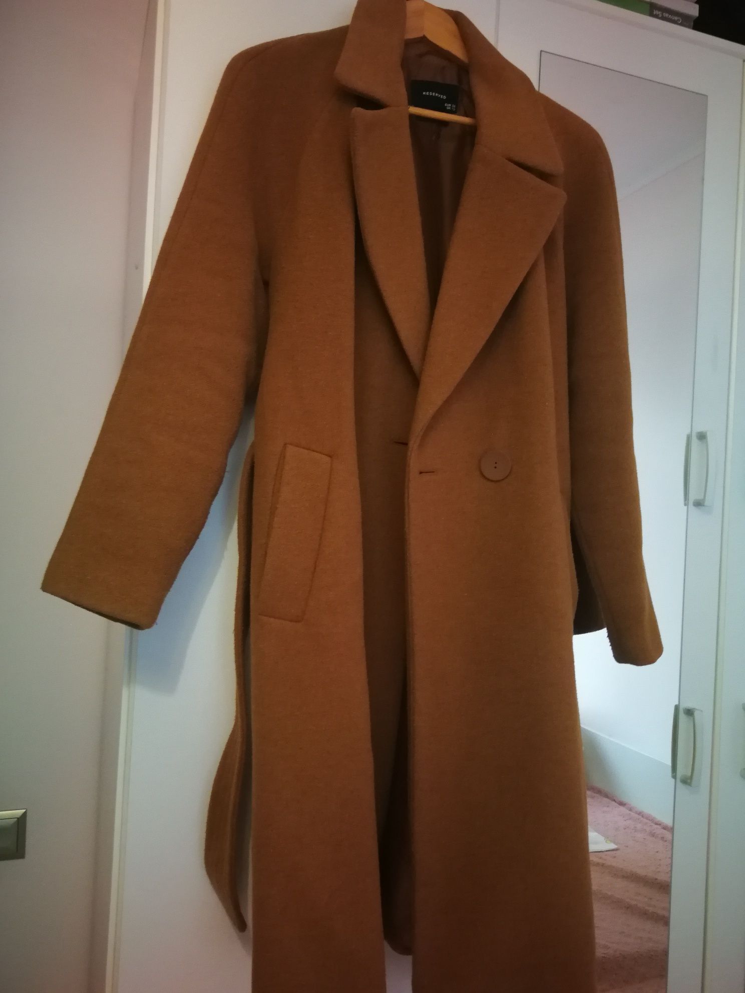 Palton din lana maro