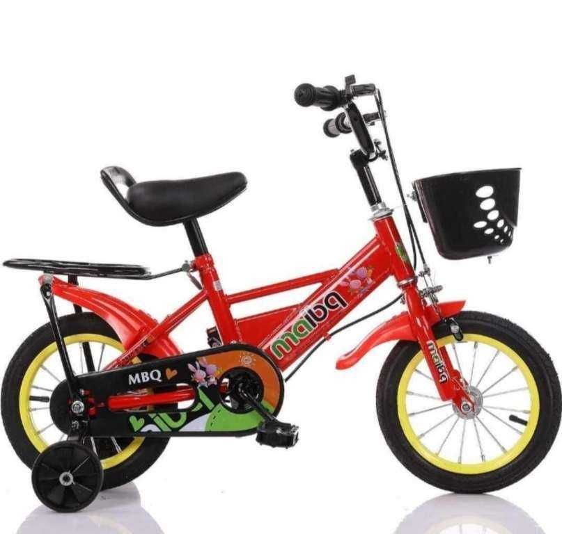 Детски велосипед с противоплъзгащи се гуми и светещи пом. колела 12 ин