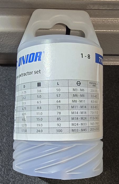 Set extractoare suruburi rupte, 1.75-17.5 mm, 8 bucati