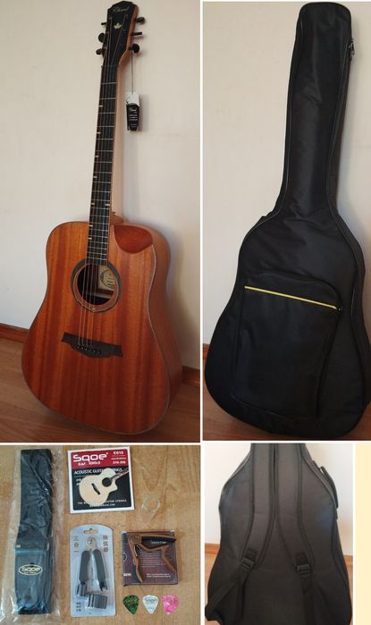 Новая акустическая гитара 41 размер комплект