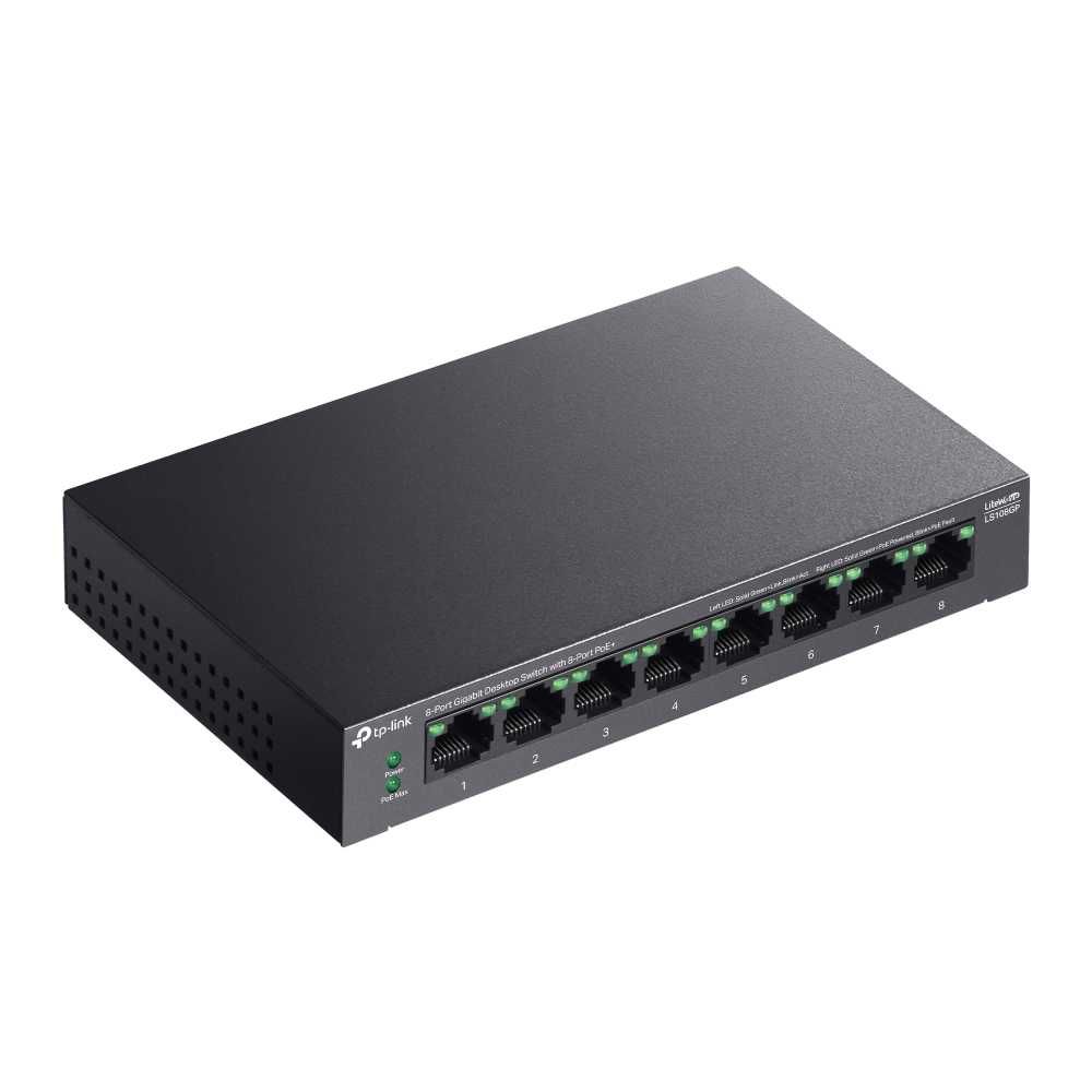 Tp Link LS108GP |8-портовый PoE+ гигабитный настольный коммутатор