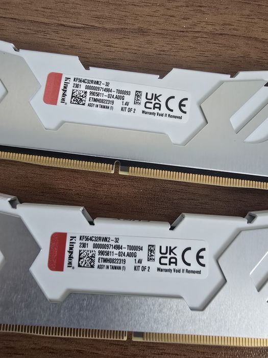 Рам Kingston 32GB (2x16) DDR5 6400mhz/s CL32 FURY Renegade White XMP