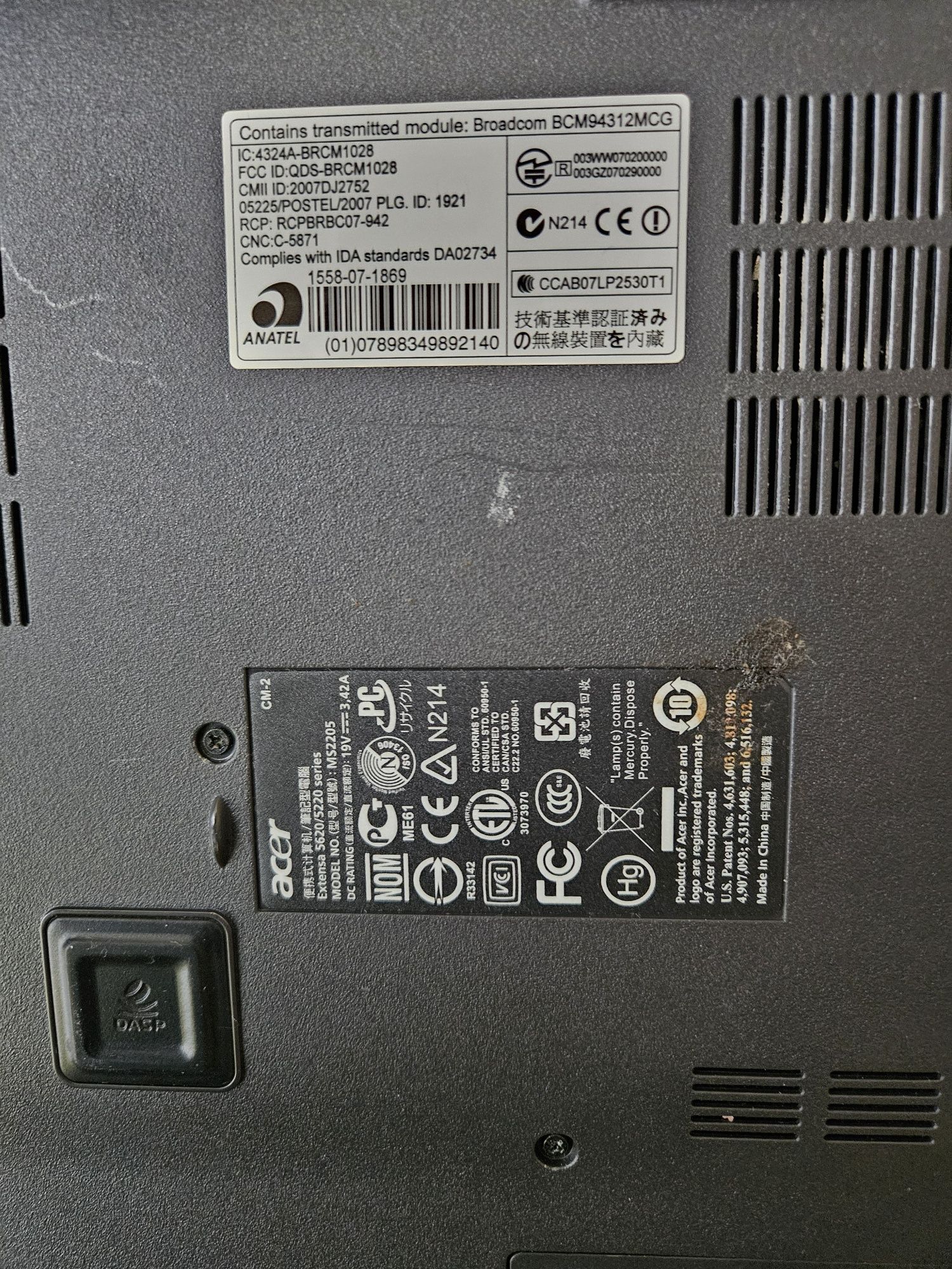 Laptop Acer 5220