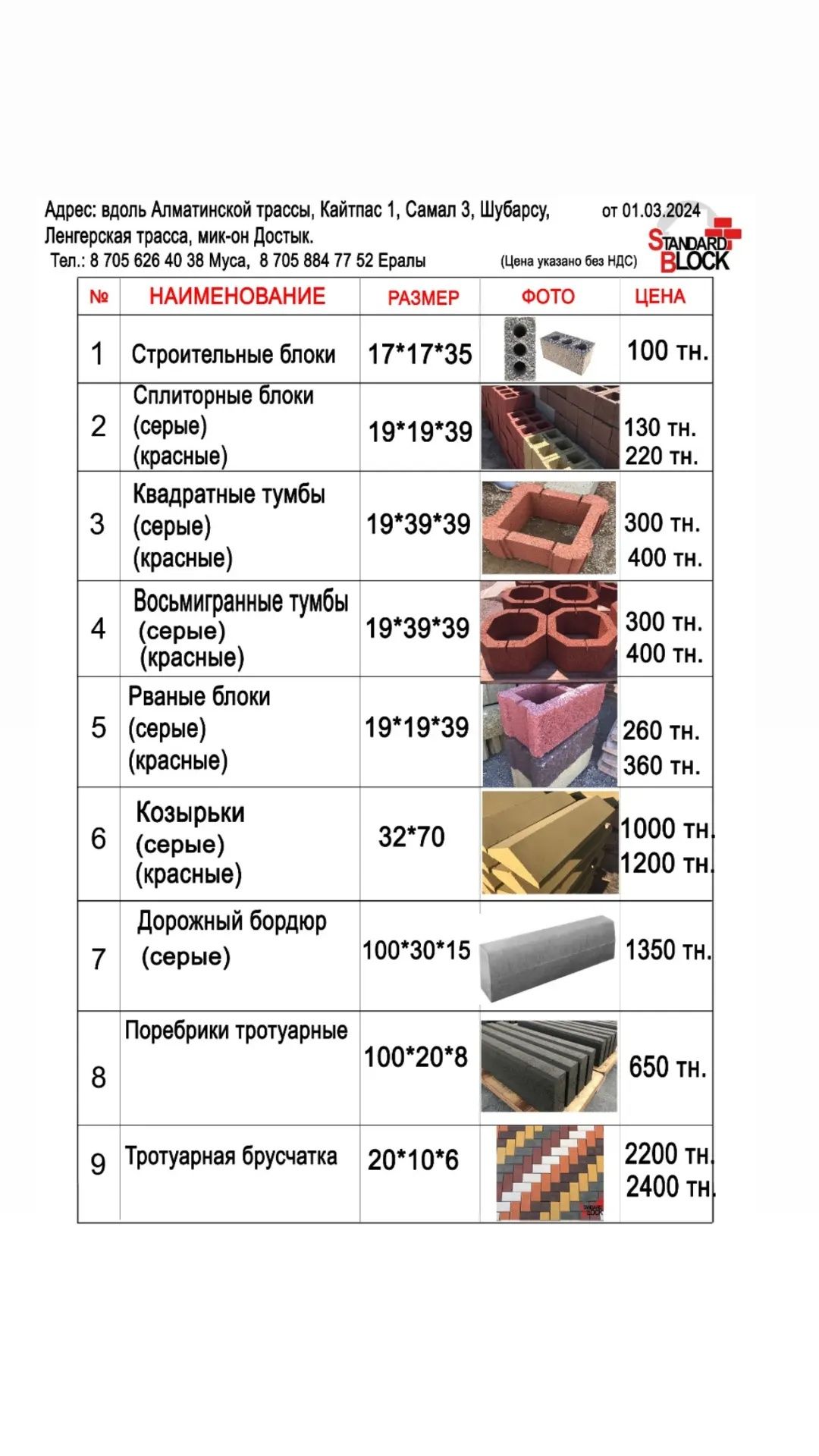 Шлакоблок Тумбы блок