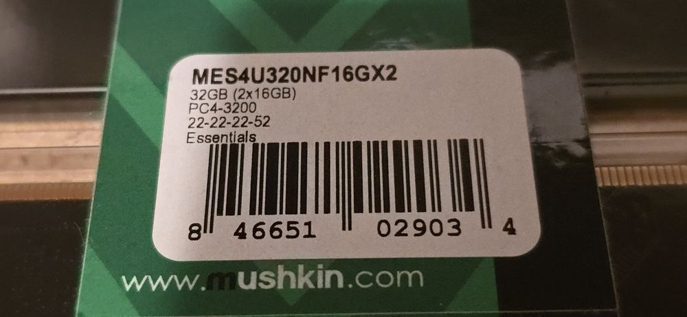RAM Mushkin 32GB DDr4 3200MHz cl22 Sigilat Noi