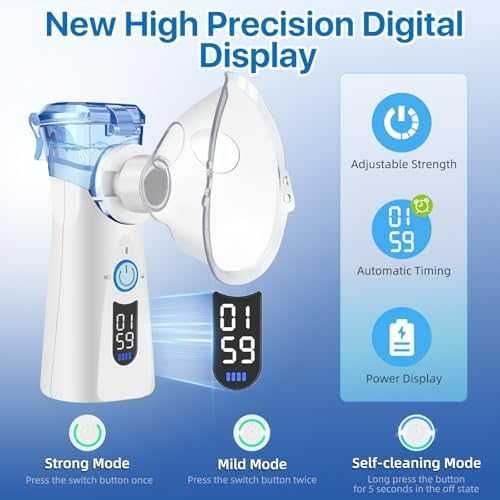 Нов Портативен ултразвуков инхалатор, 3 режима, супер тиха работа