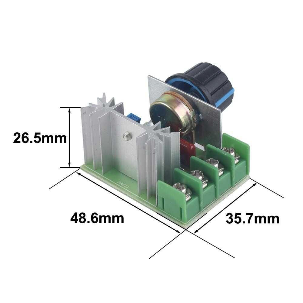 Фазов регулатор на мощност до 2000W, 220V, Димер, Регулатор на обороти