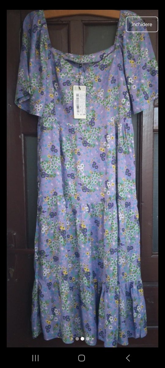 Rochie de vară florală, mărimea L %Vâscoza