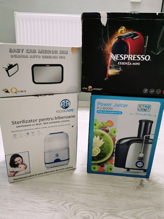 Espressor + Sterilizator biberon + Storcător fructe