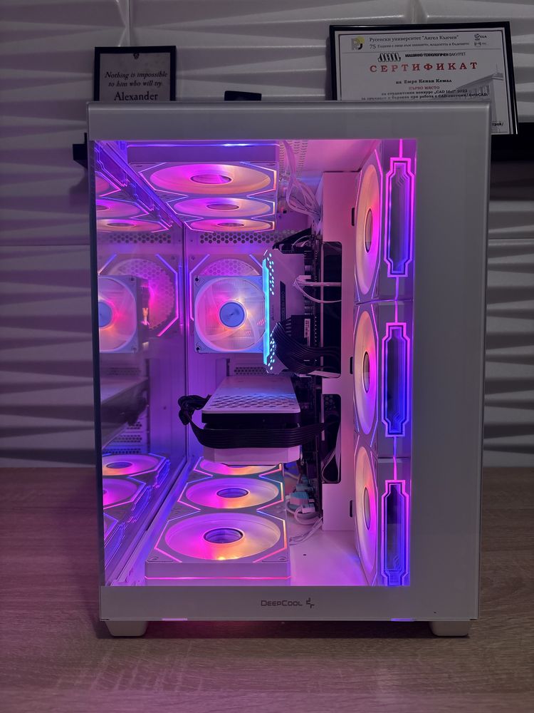 Бял геймърски компютър RYZEN 5600G, RTX3060Ti, 16 Ram, 512 Ssd, 750W